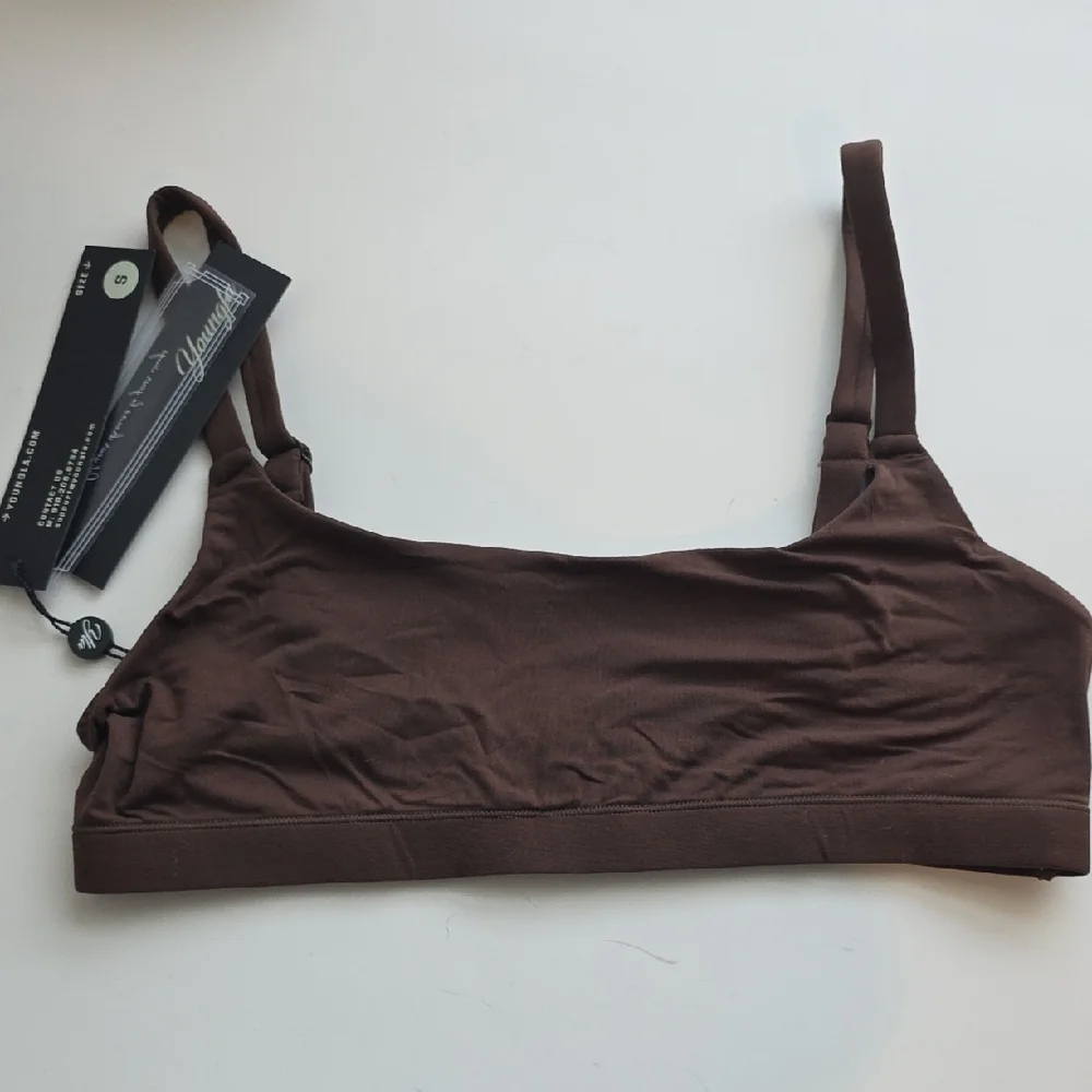YoungLA Chocolate Brown Sports Bra Small G103 - Picture 1 of 4
